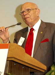 Photograph of Dr. Ramirez giving a speech
