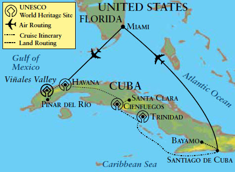 Cuba by Sea Map