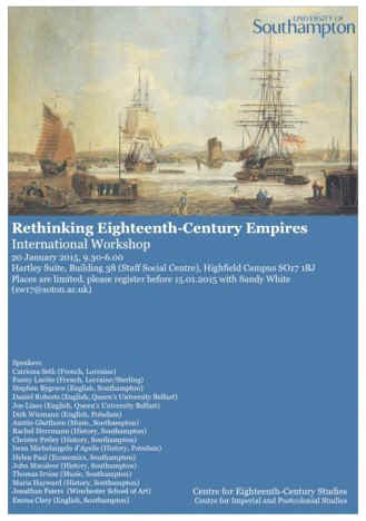 Repensando los imperios en el Siglo XVIII. Encuentro internacional del 20 y el 21 de Enero 2015