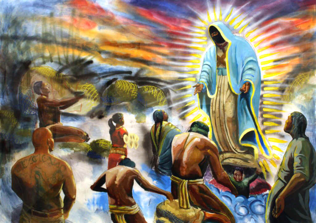 Pablo Andrs Cristi, If La Virgen Returned (2009). Image courtesy Riverside Art Museum, collection of Cheech Marin.