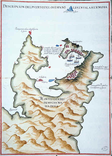 Puerto de los espaoles en Jilong, Formosa, en un mapa del ao 1626