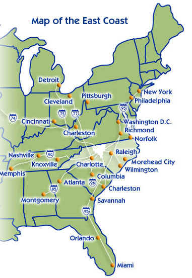 Карта coast. East Coast карта. Восточное побережье США на карте. Карта East Coast USA. Восточное побережье на карте.